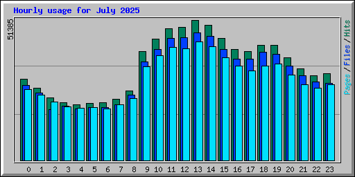 Hourly usage for July 2025
